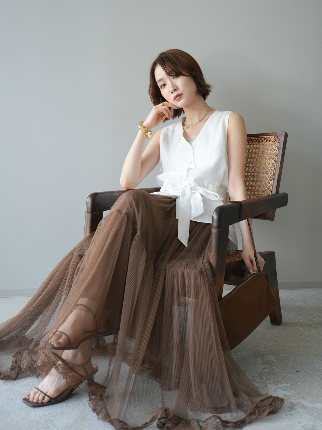 [予約]ウエストマークベスト/white