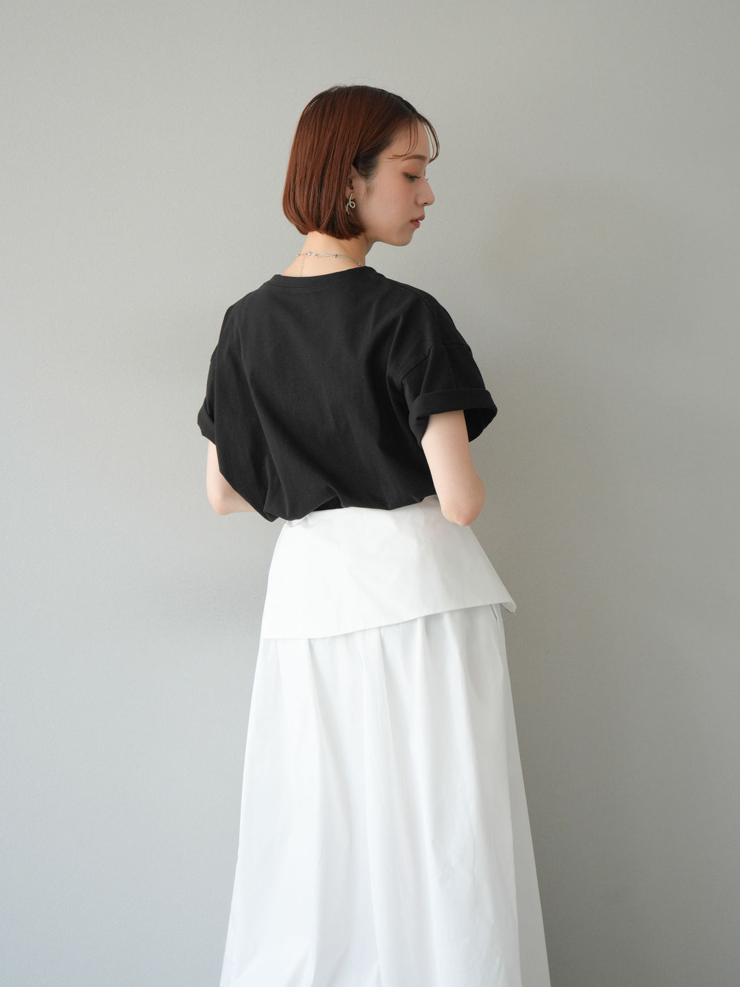 [予約]箔プリントTシャツ/ブラックシルバー