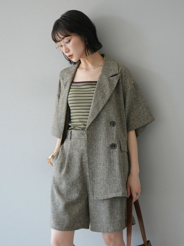 [SET]サマーツイードハーフジャケット+サマーツイードハーフパンツ(2set)