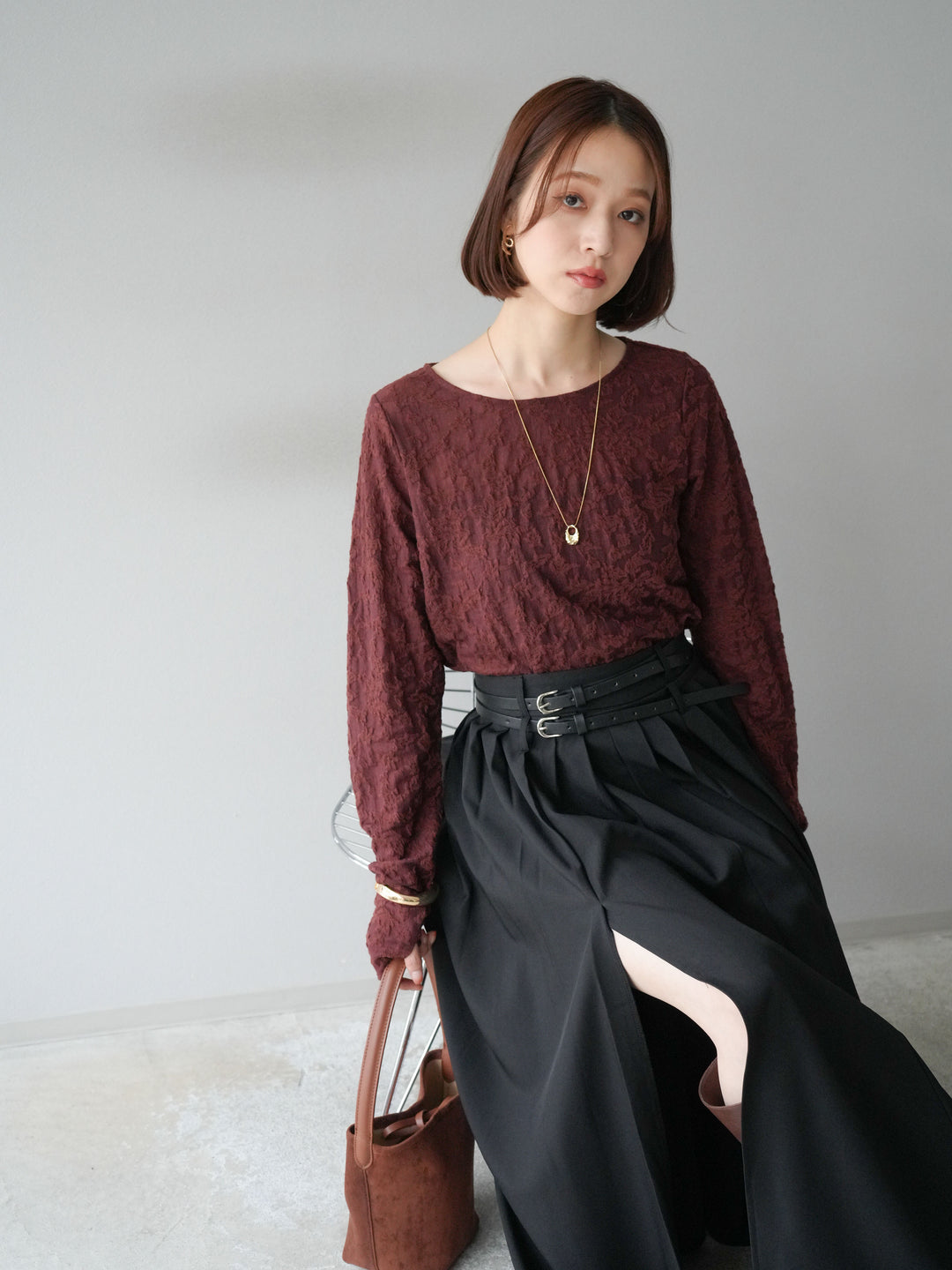 [予約]シアージャガードトップス/ブラウン