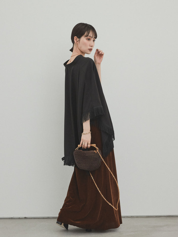 [予約]ベロアナロースカート/モカブラウン