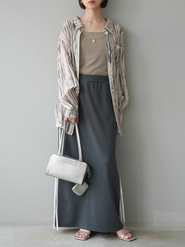 [予約]マルチWAYニュアンス柄オーバーシャツ/ベージュ