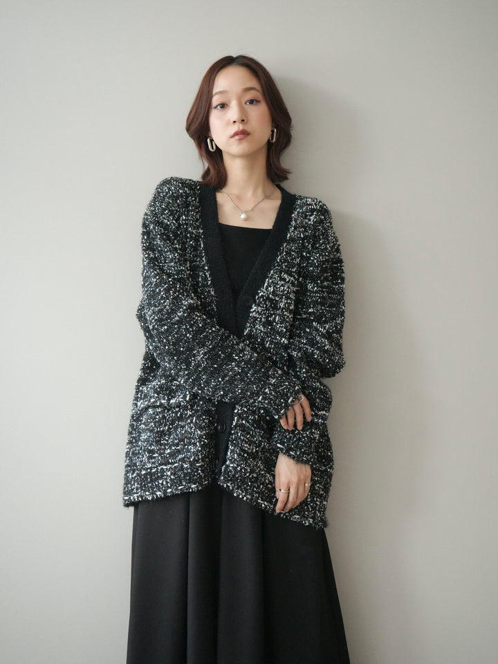 [SET]モールネップニットカーディガン+選べるアクセセット(2set)