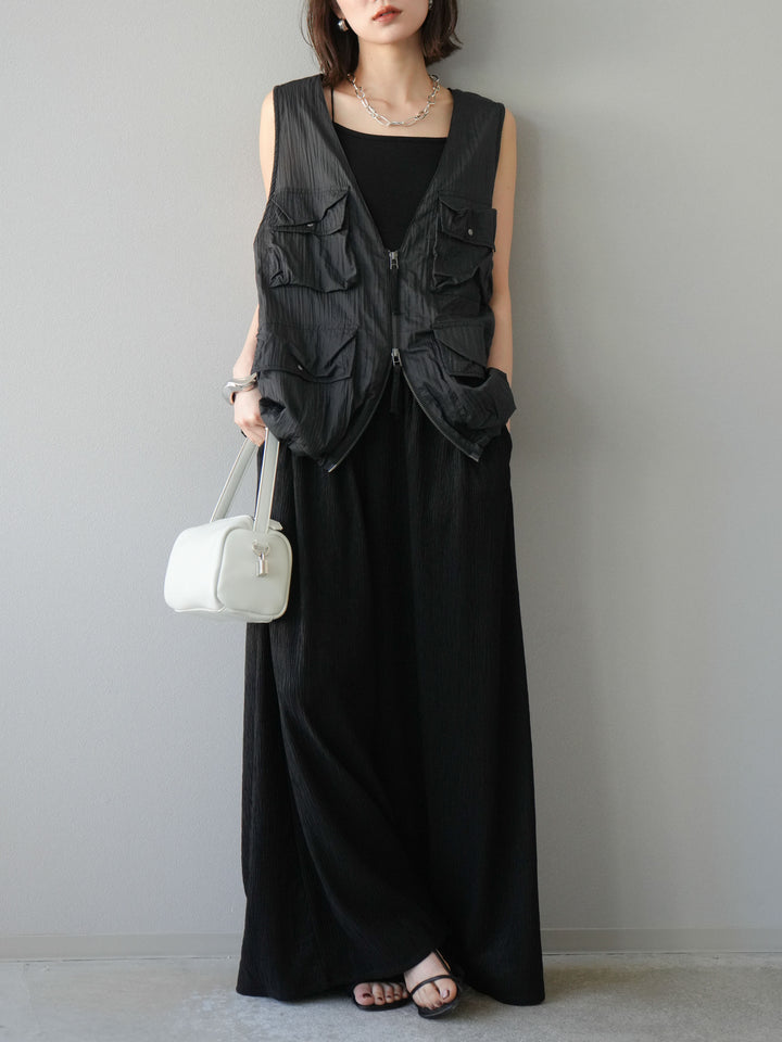 [予約]楊柳バギーパンツ/ブラック