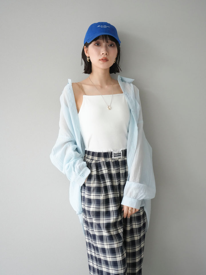 [予約]バイカラーストラップカップ付キャミソール/オフ