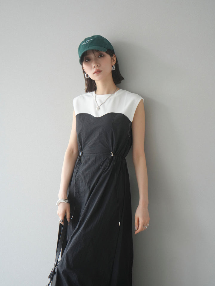 [SET] 剪裁對接尼龍洋裝 + 可選飾品套裝 (2 套)