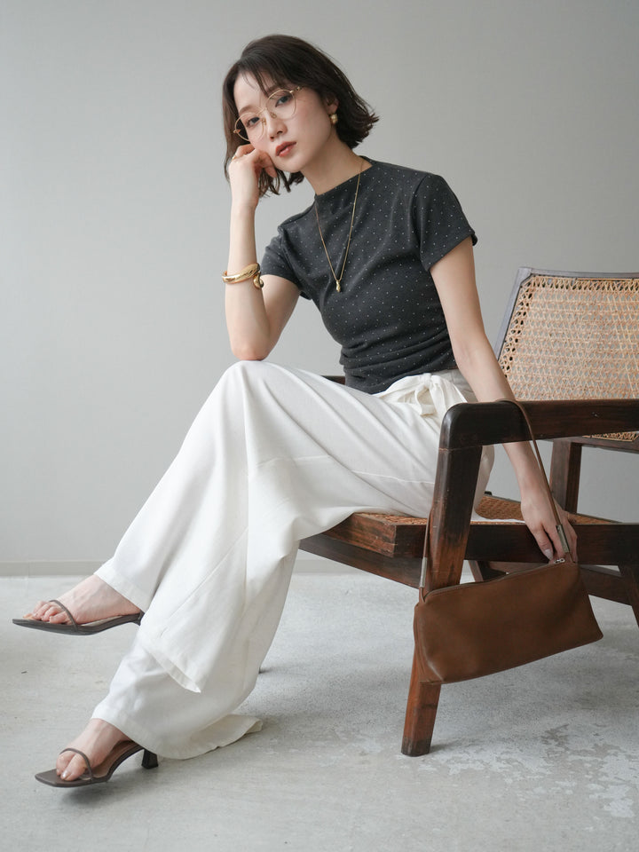 【預購】圓擺波點T卹/炭灰色