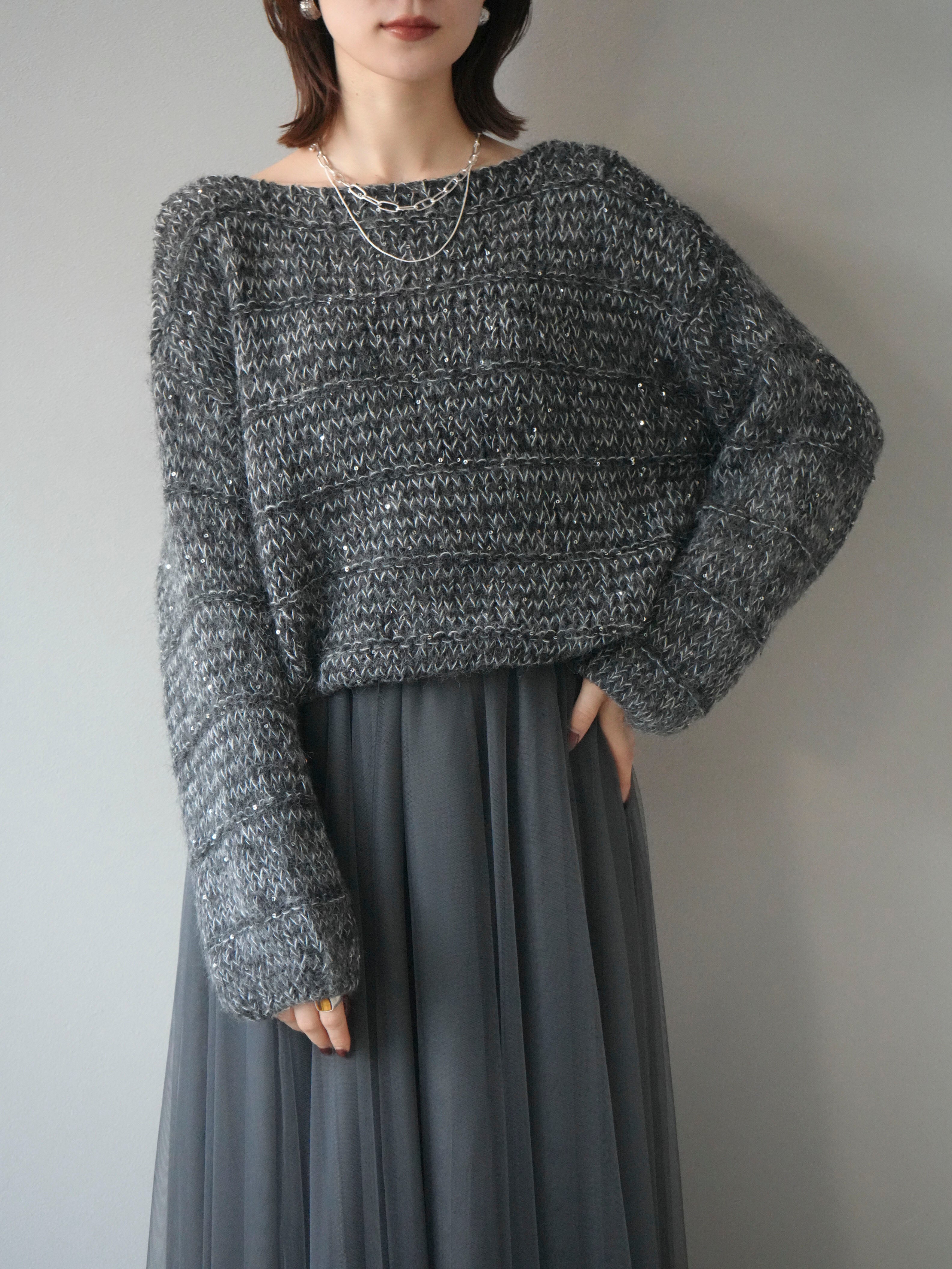 ORIMI スパンコールニットポロ ORIMI スパンコールニットポロ ORIMI – THE ELEPHANT