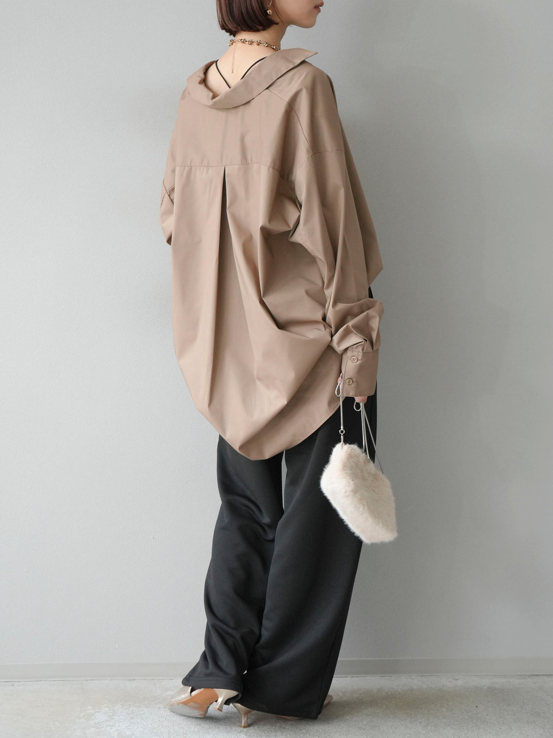 [予約]ダブルウエストスウェットパンツ/ブラック