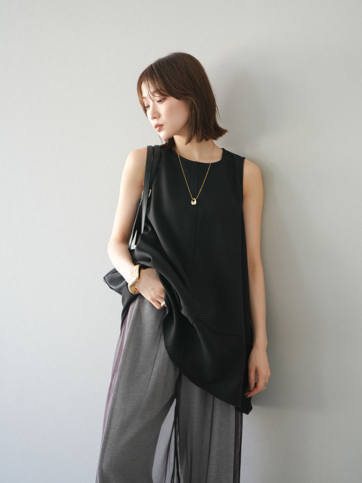 [予約]フレアノースリーチュニック/ブラック