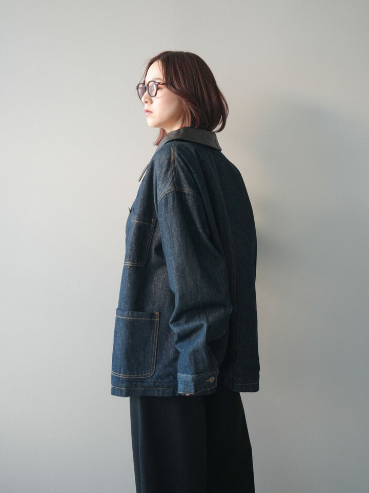 [SET]裏地ファーデニムフライトジャケット+編み込みベルト付きウエスト配色スエットパンツ(2set)