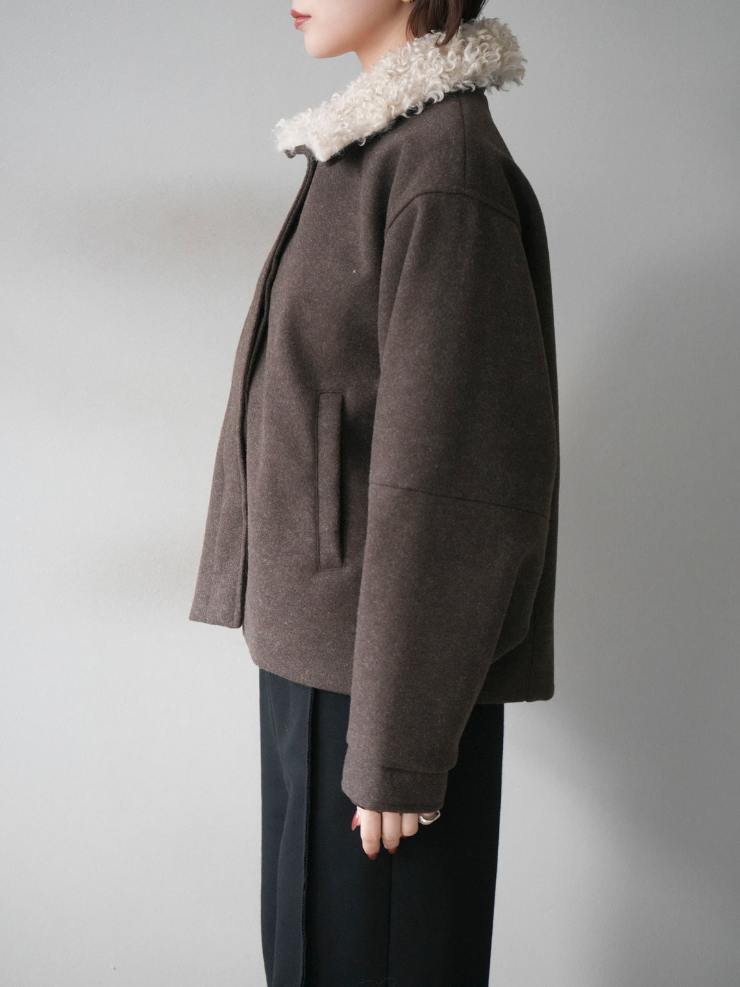 [予約]ロービングボアえりブルゾン/brown