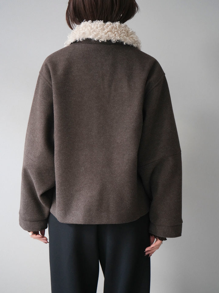 [予約]ロービングボアえりブルゾン/brown