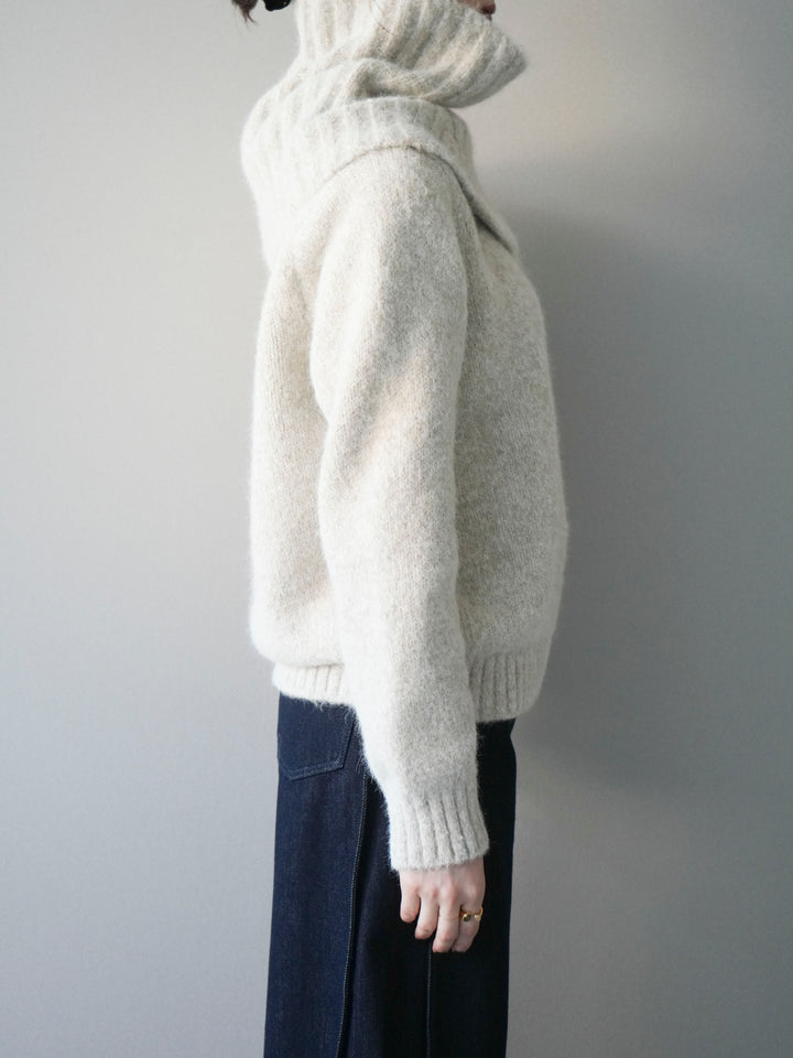 [予約]ネック付MIXニットアンサンブル/apricot