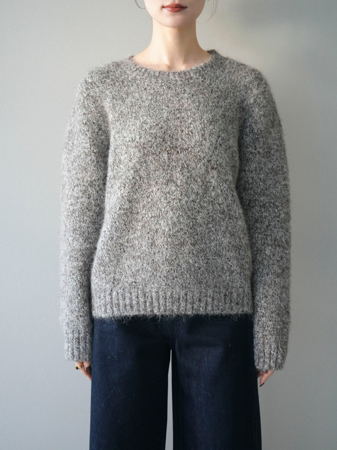 [予約]ネック付MIXニットアンサンブル/brown