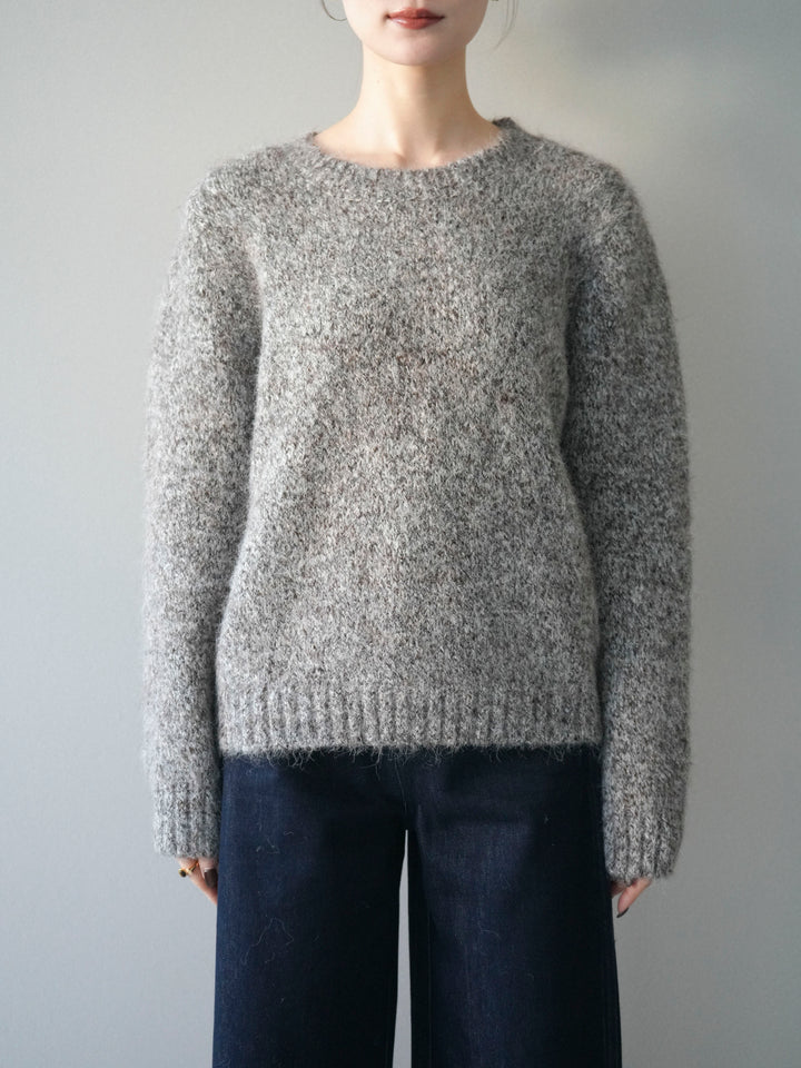 [予約]ネック付MIXニットアンサンブル/brown