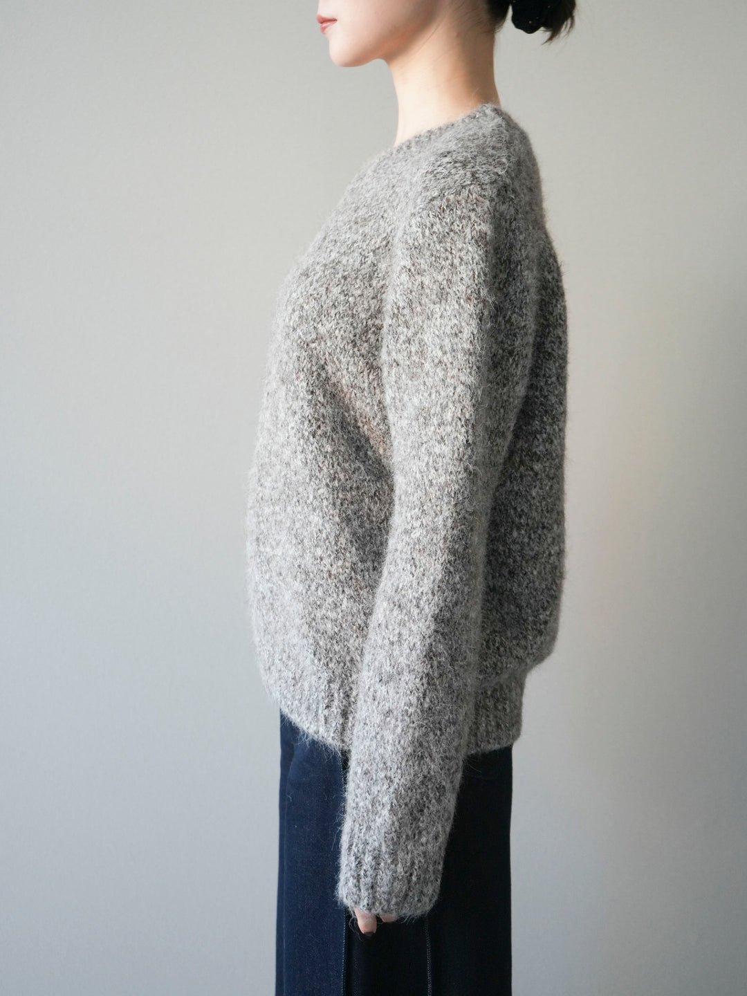 [予約]ネック付MIXニットアンサンブル/brown