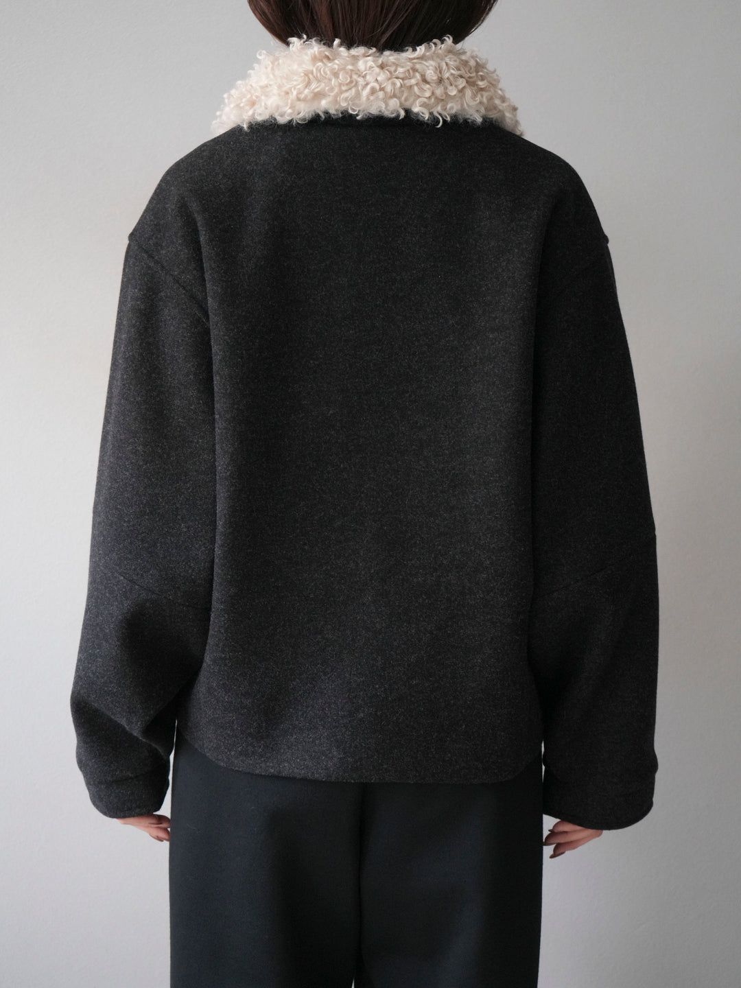 [予約]ロービングボアえりブルゾン/black