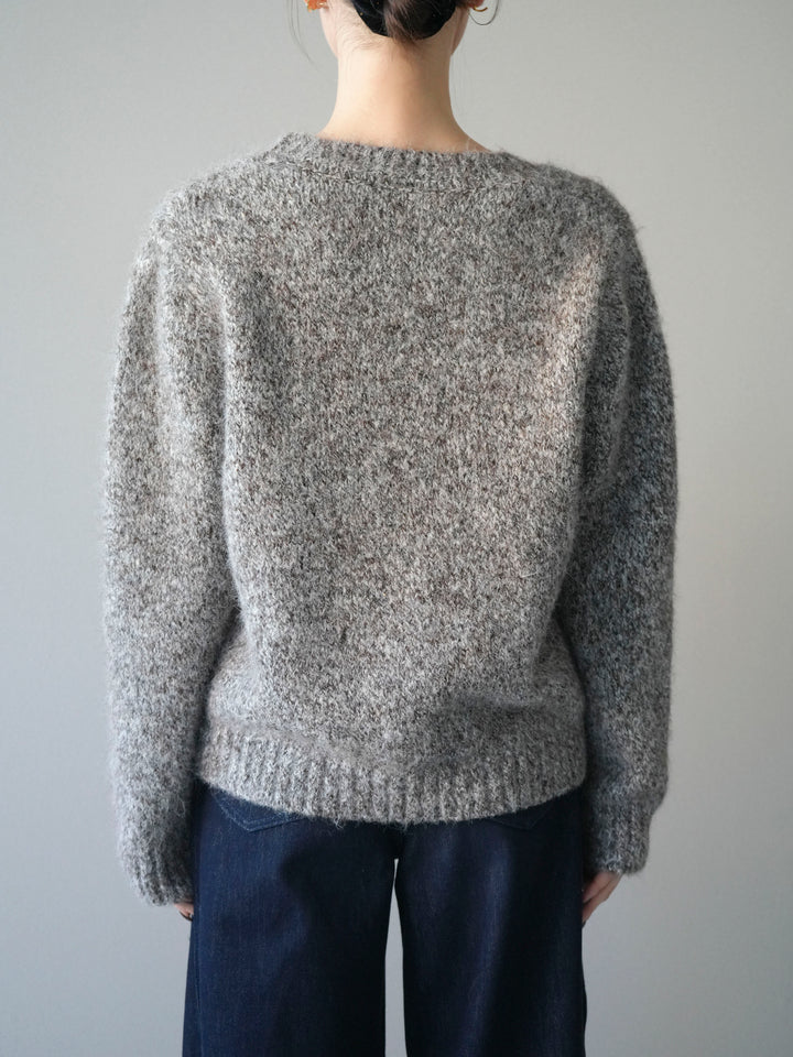 [予約]ネック付MIXニットアンサンブル/brown