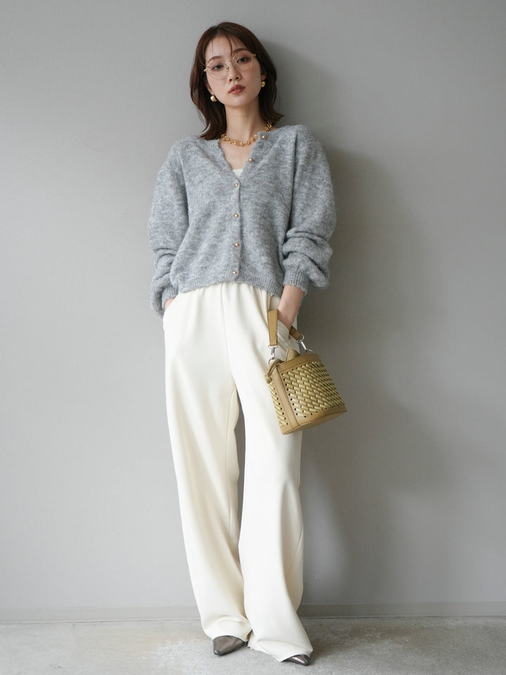 [予約]ゴールドボタンニットカーディガン/ gray