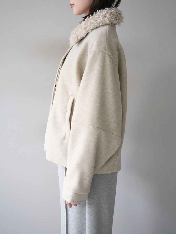 [予約]ロービングボアえりブルゾン/ivory