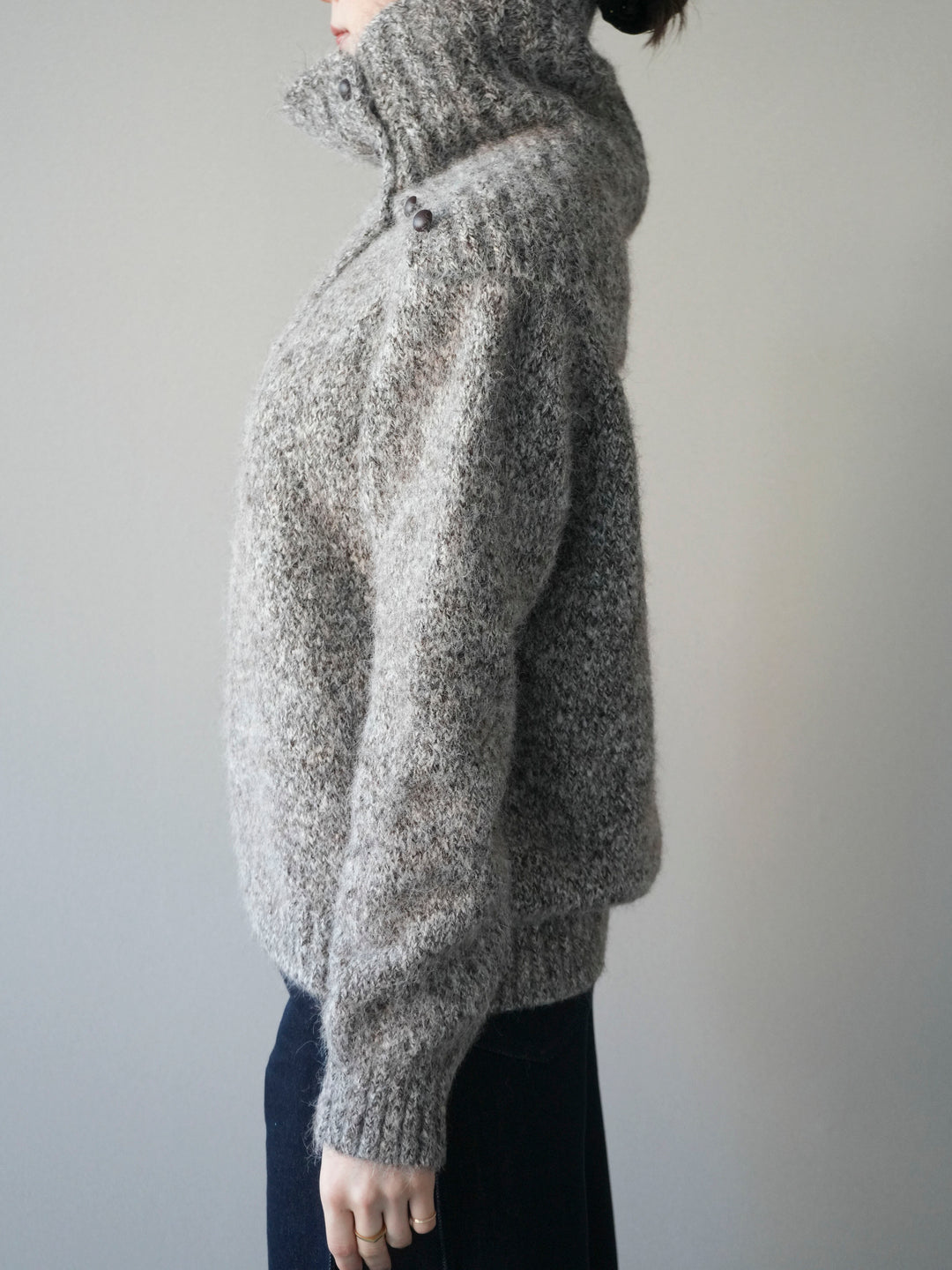 [予約]ネック付MIXニットアンサンブル/brown