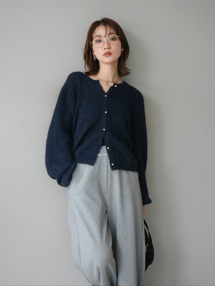 [予約]ゴールドボタンニットカーディガン/navy