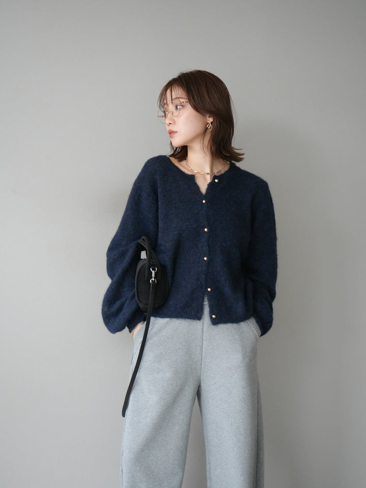 [予約]ゴールドボタンニットカーディガン/navy