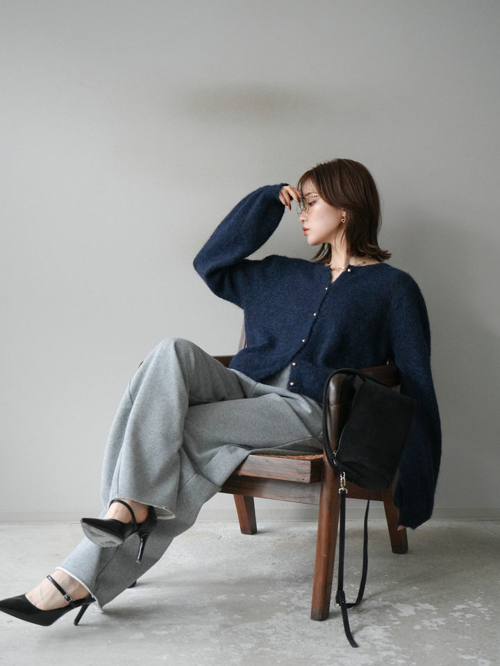 [予約]ゴールドボタンニットカーディガン/navy