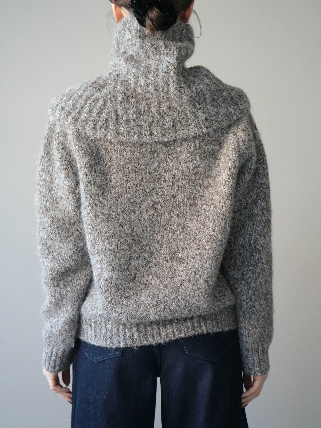 [予約]ネック付MIXニットアンサンブル/brown