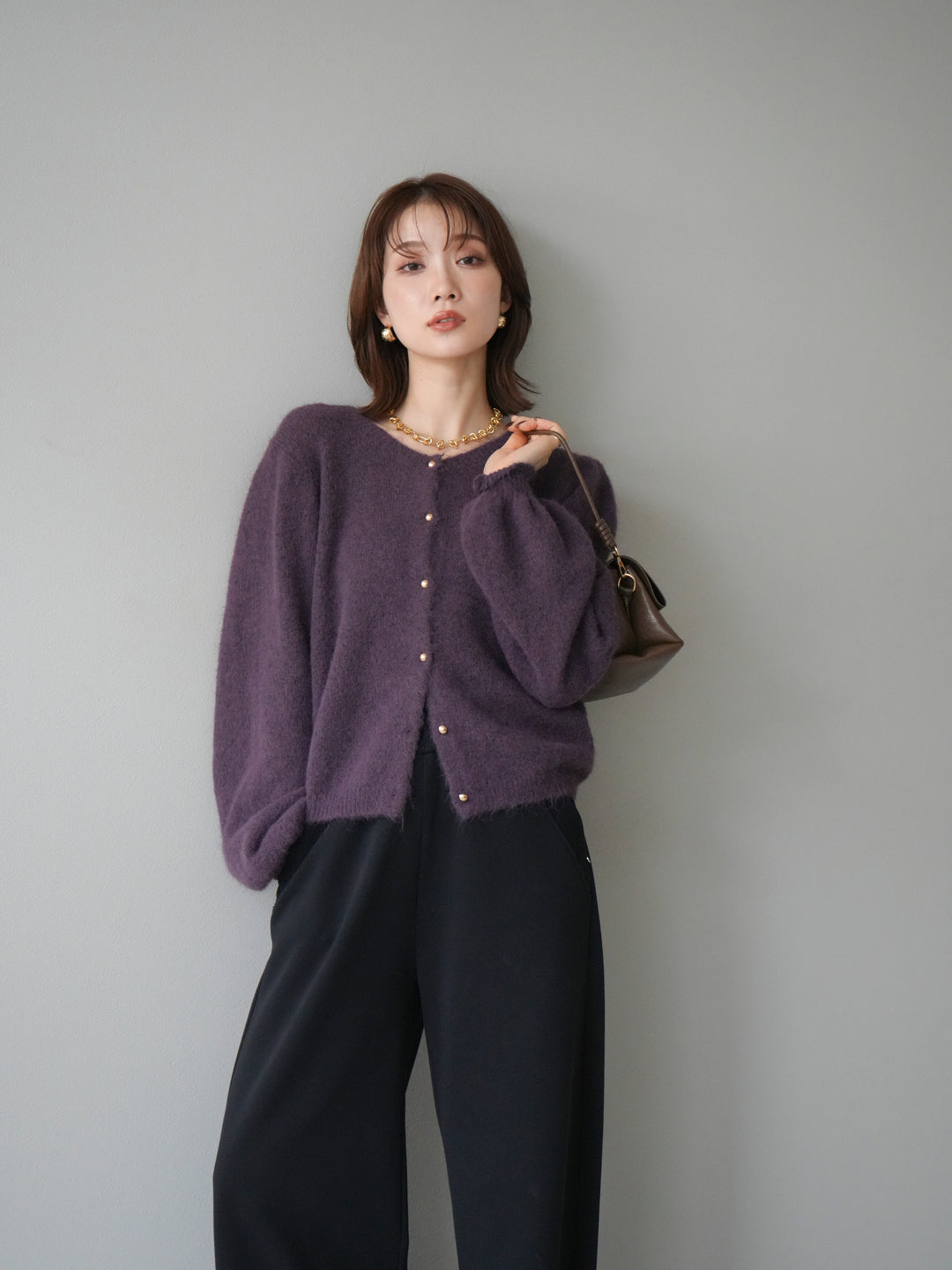 [SET]ゴールドボタンニットカーディガン+ゴールドボタンニットカーディガン(2set)