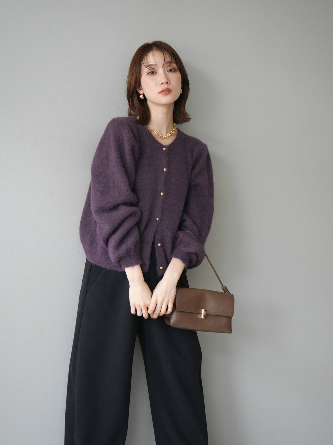 [SET]ゴールドボタンニットカーディガン+ゴールドボタンニットカーディガン(2set)