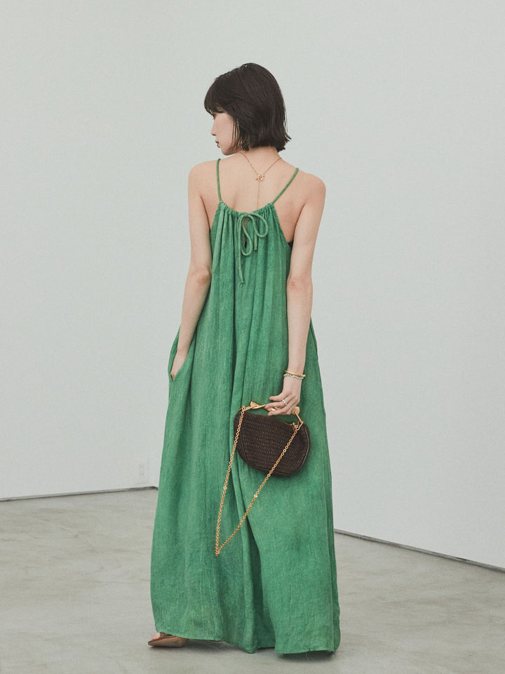 [予約]ムラ染めキャミワンピース/グリーン