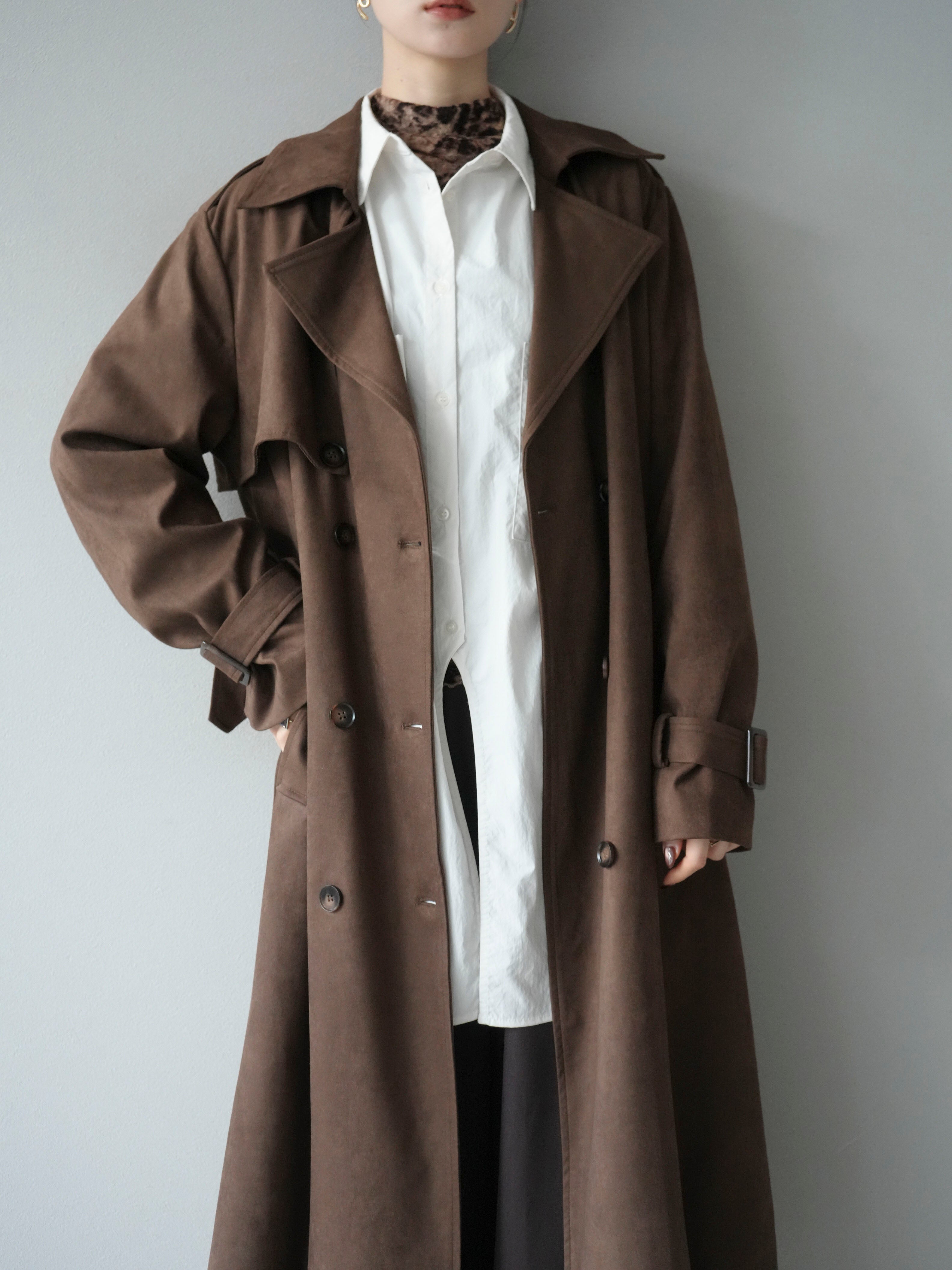 予約]スエードトレンチコート/ブラウン – Lumier