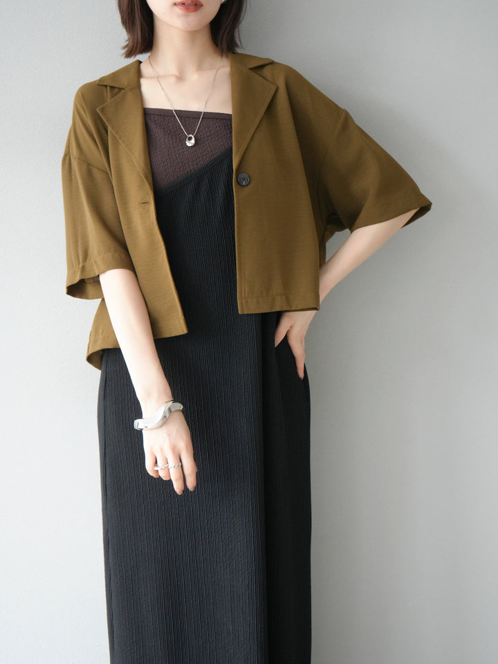 [予約]ハーフショートジャケット/ブラウン