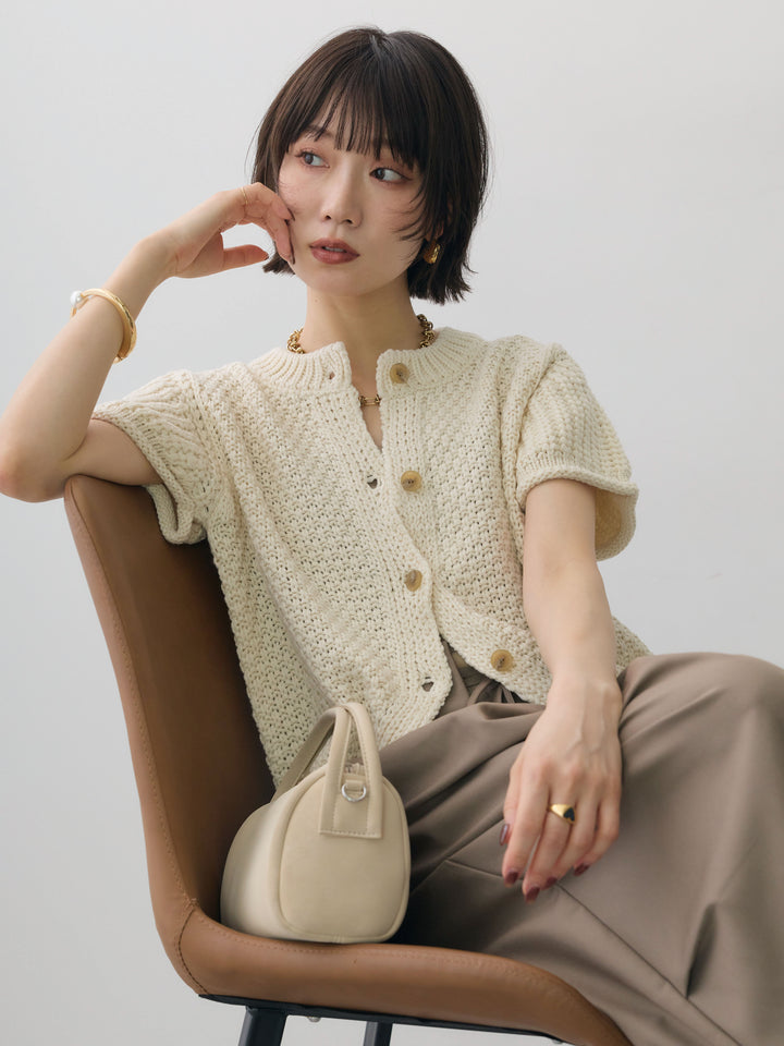 【套裝】低針數半針織開襟衫 + 低針數半針織開襟衫（2件組）