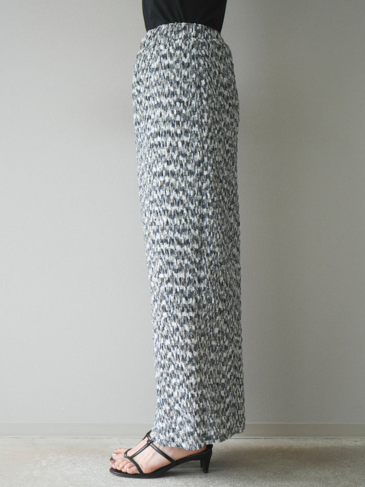 [予約]マルチカラーランダムプリーツタイトスカート/ブラック