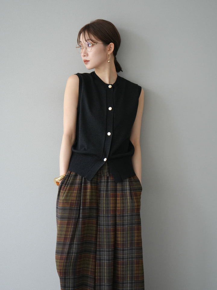 [予約]ラメニットベスト/ブラック