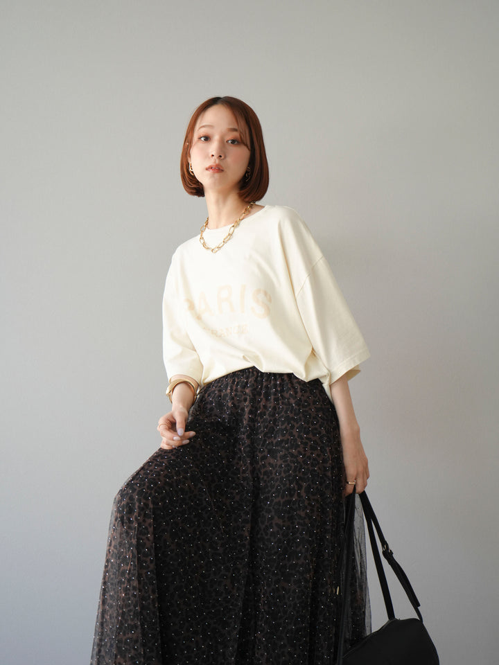 [予約]ピグメントロゴプリントTシャツ/アイボリー