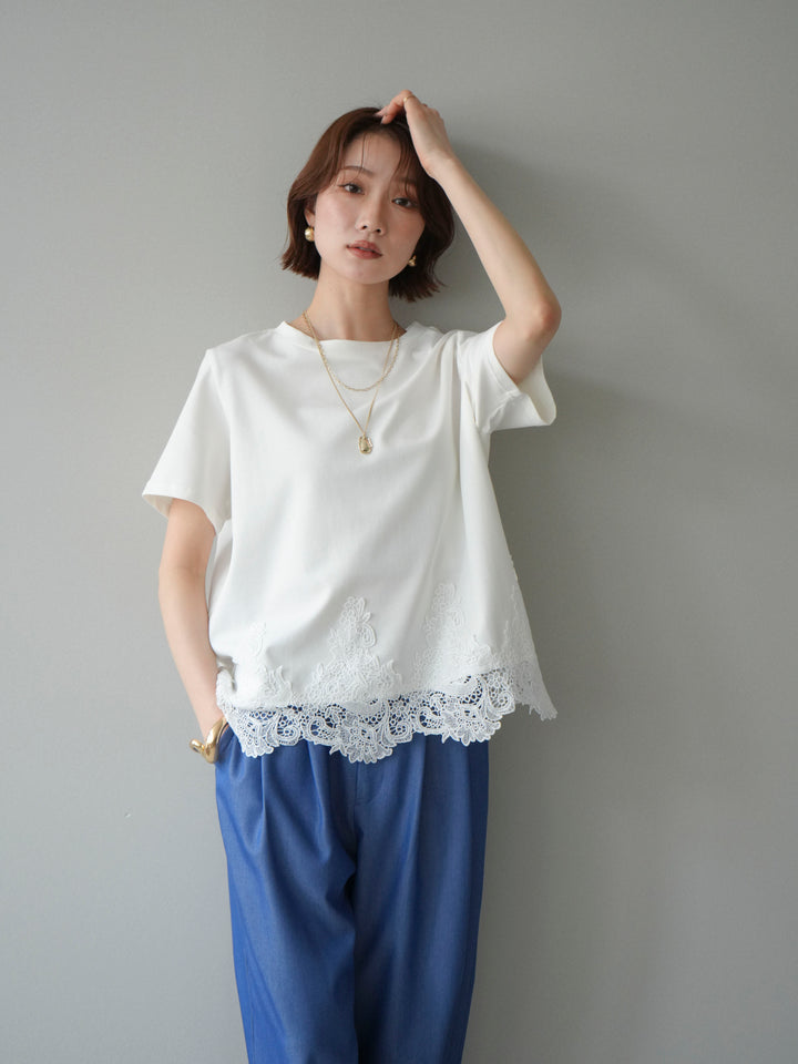 [予約]レースコンビボックスTEE/white