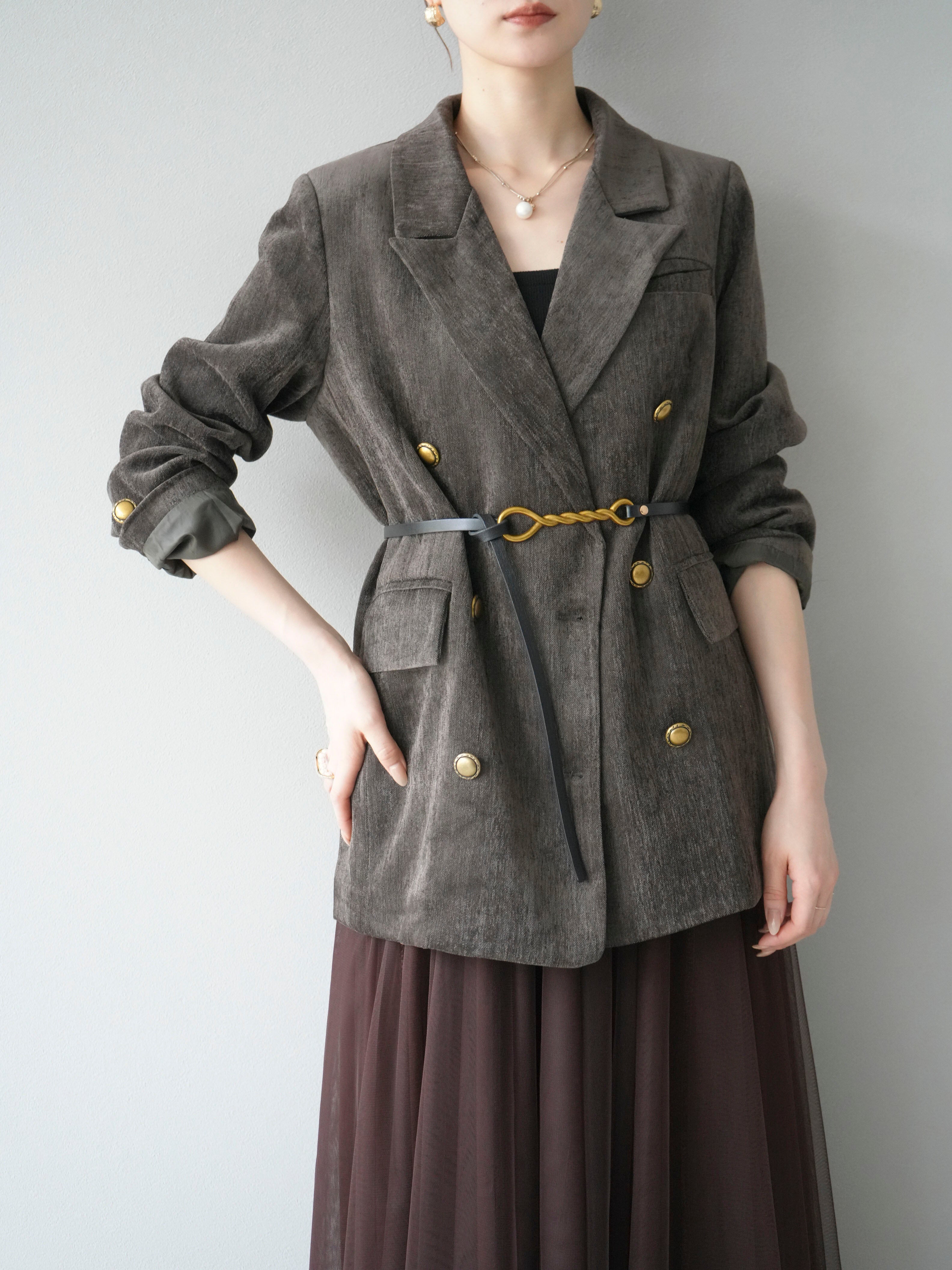 SET]ベロアダブルジャケット+チュールボリュームスカート(2set) – Lumier