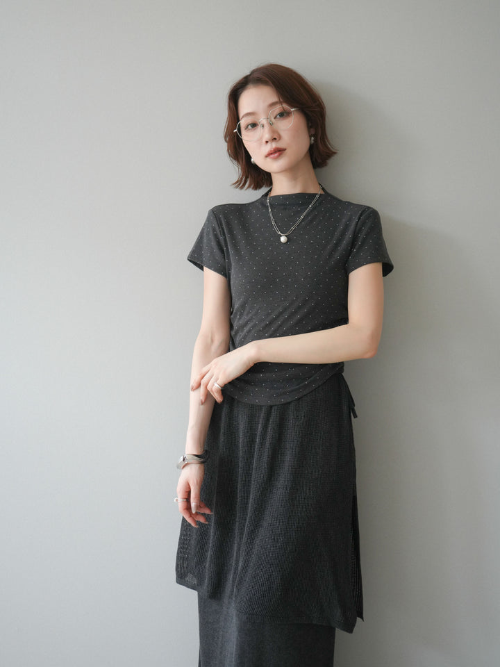 【預購】圓擺波點T卹/炭灰色
