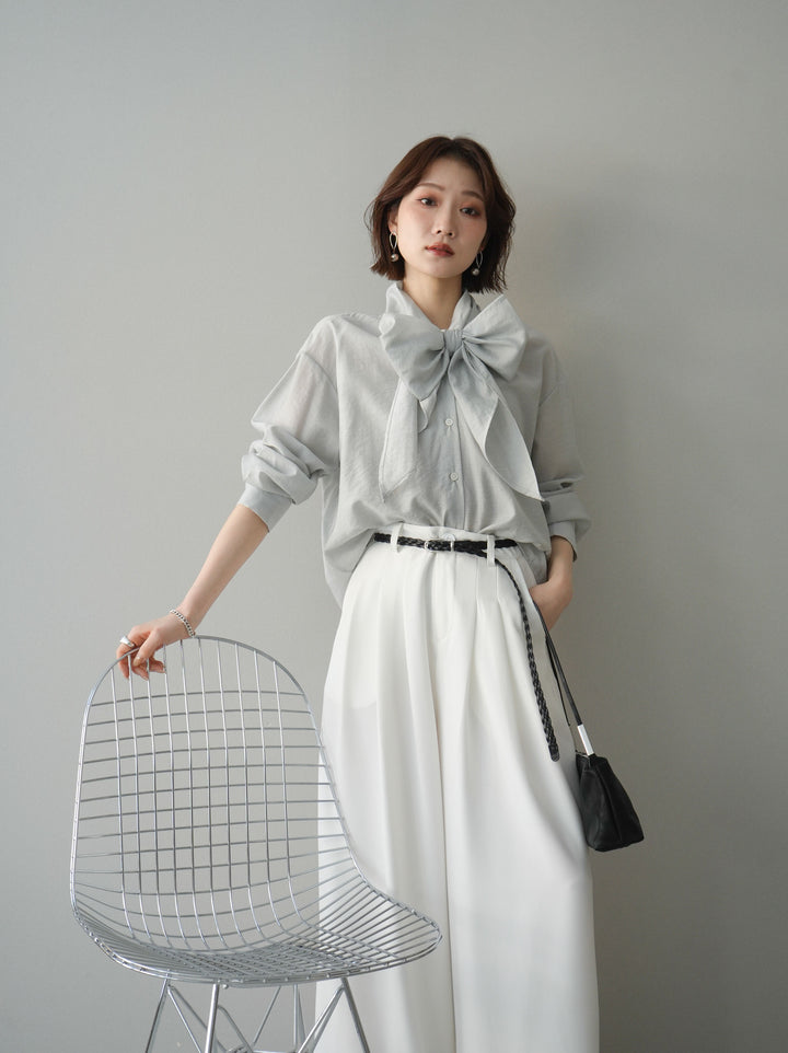 [予約]シアーボウタイブラウス/gray