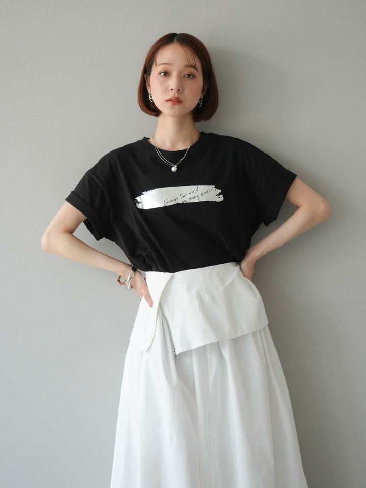 [SET]箔プリントTシャツ+箔プリントTシャツ(2set)