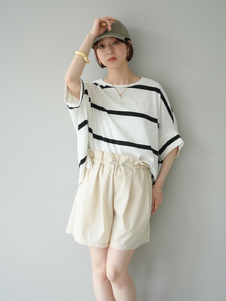 [予約]ボーダードルマンBIG Tシャツ/オフ✕ブラック