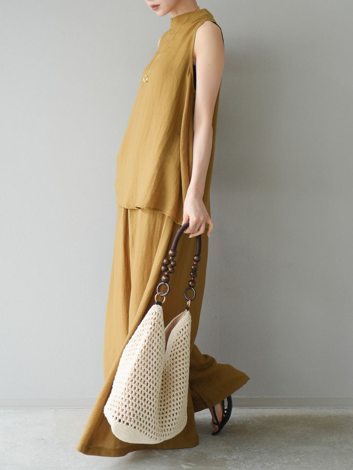 [SET]ホルターネックバックスリットブラウス＆スーパーワイドパンツSET UP(2set)