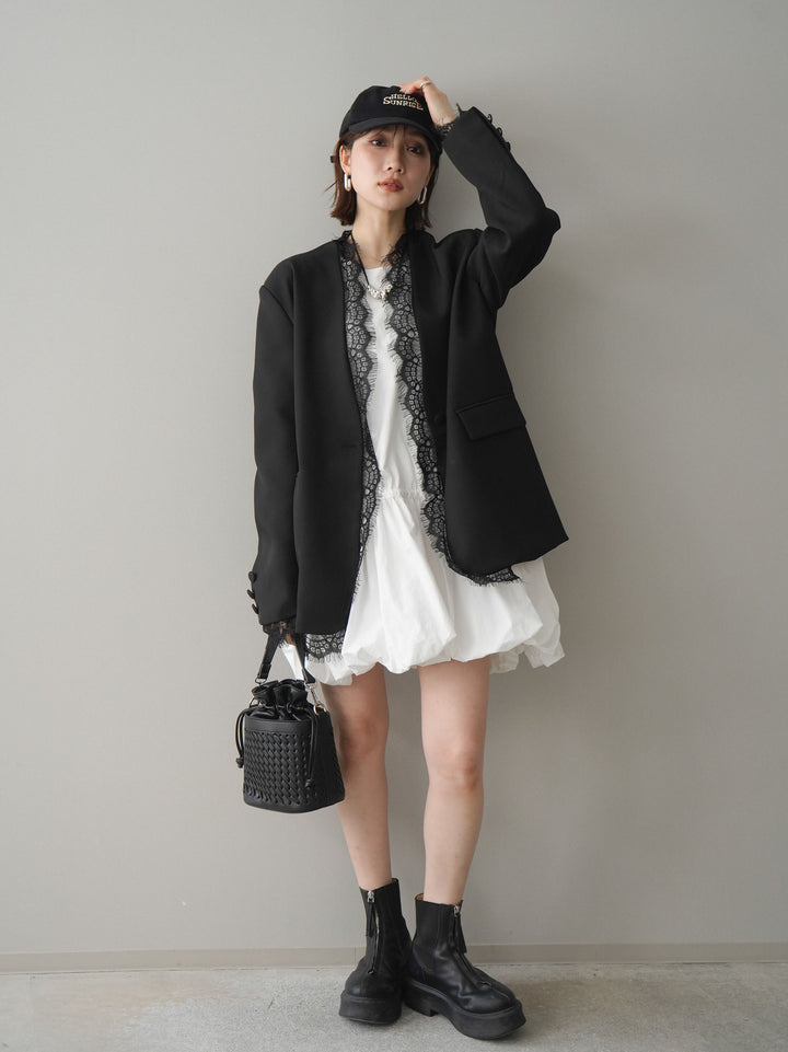 [SET]ノースリバルーンミニワンピース+選べるアクセセット(2set)