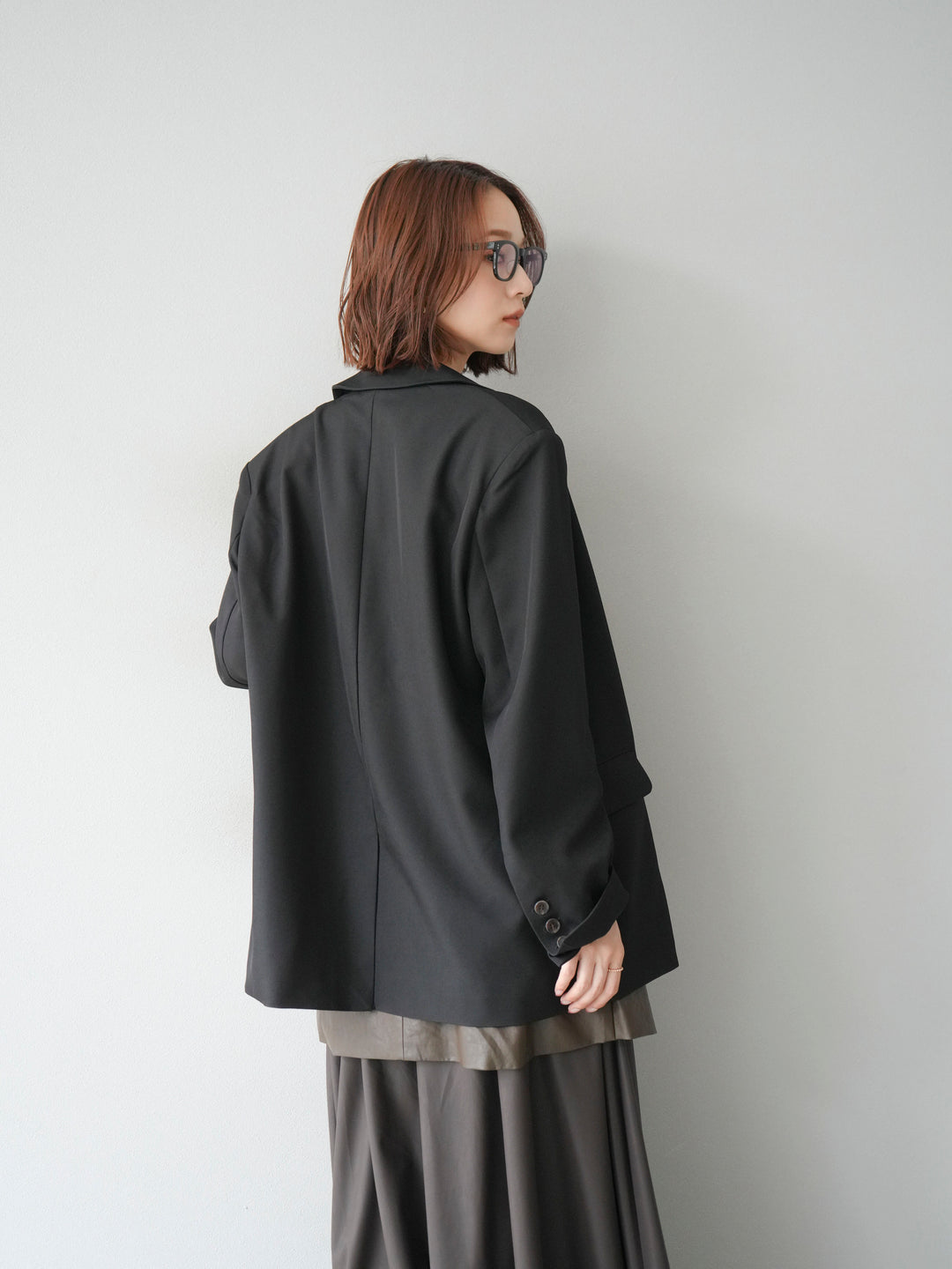 [予約]エステルオーバーテーラードジャケット/ブラック