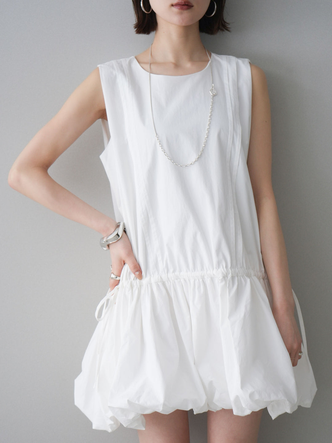 [SET]ノースリバルーンミニワンピース+選べるアクセセット(2set)