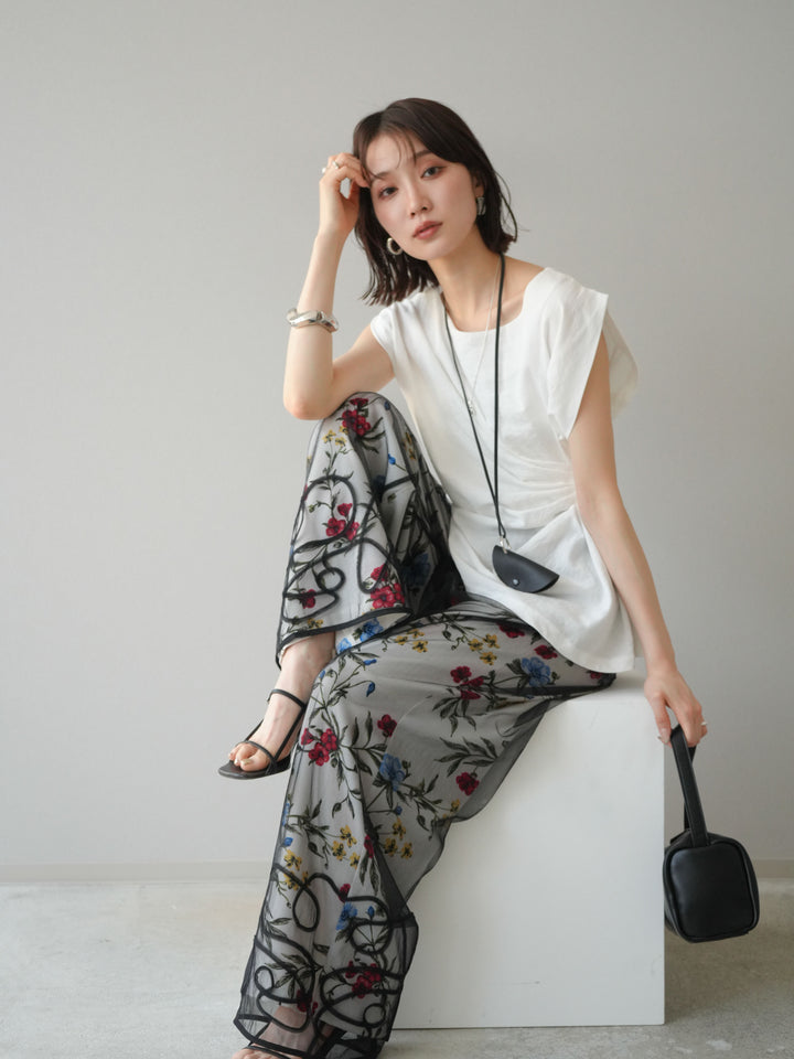 [預訂] 側扭法式上衣/象牙白